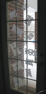snowflakes on a door
