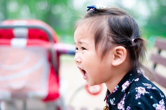 Young child screaming