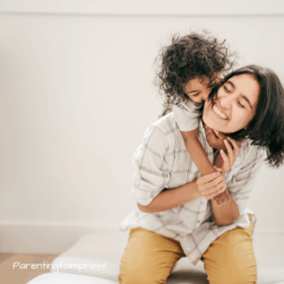 Child hugging their mom.