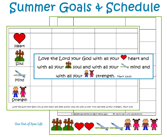 summer goals and schedule printable
