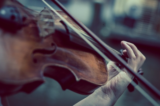 Violin being played.