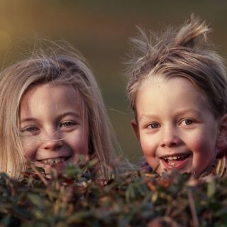 two children playing,