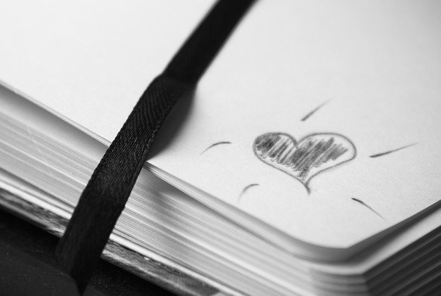 journal with a heart