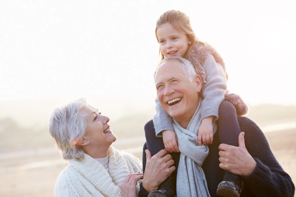 grandparents with granddaughter