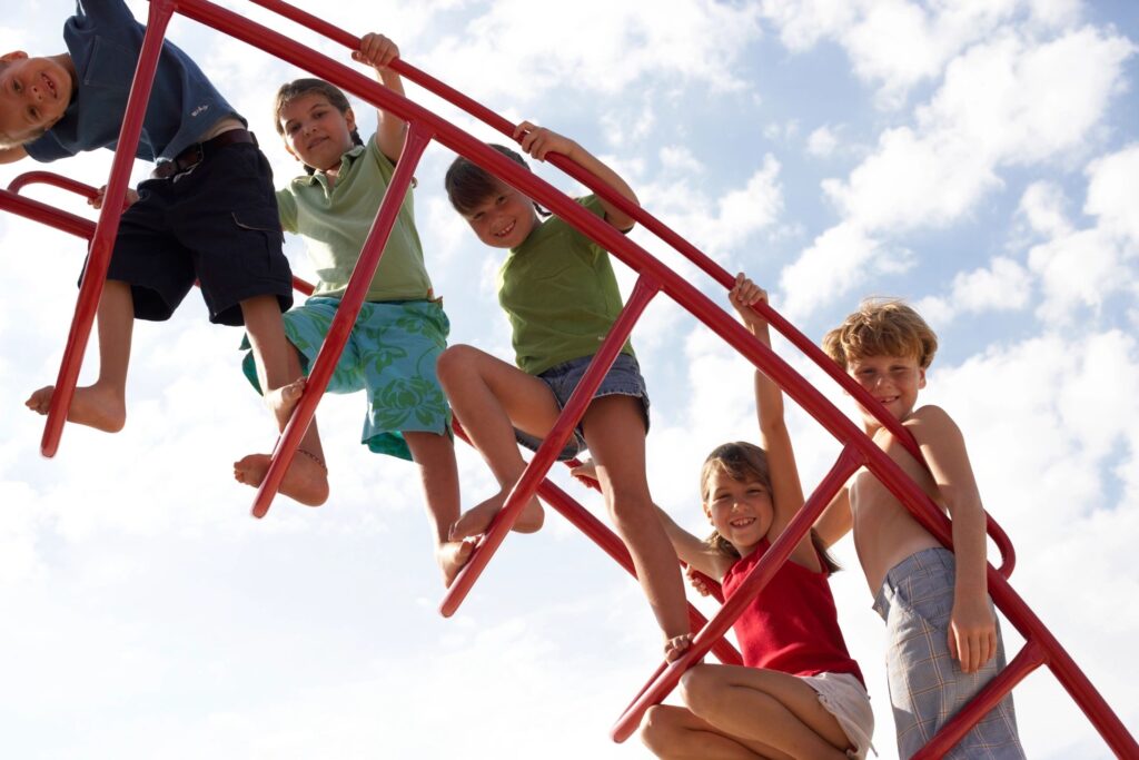 Children playing at the park.