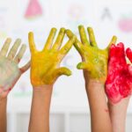 Children's hands painted