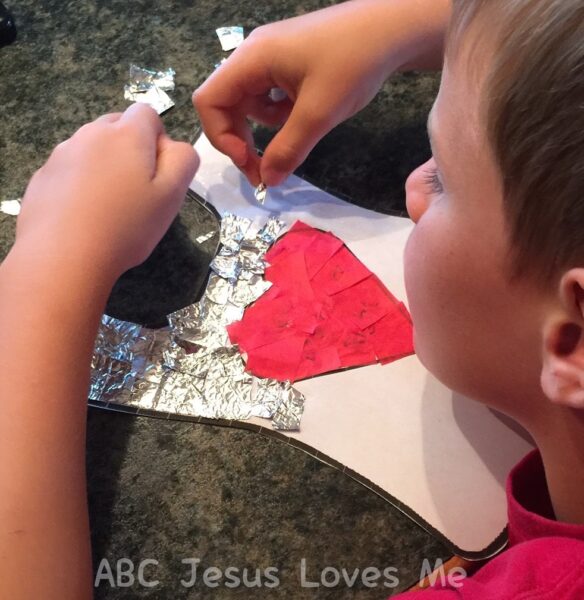 Boy creating armor craft | ABCJesusLovesMe