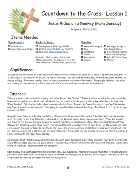 ABCJesusLovesMe Easter Workbook Example Page