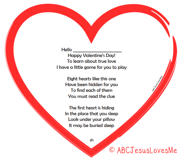 Valentine's Day Treasure Hunt Activity