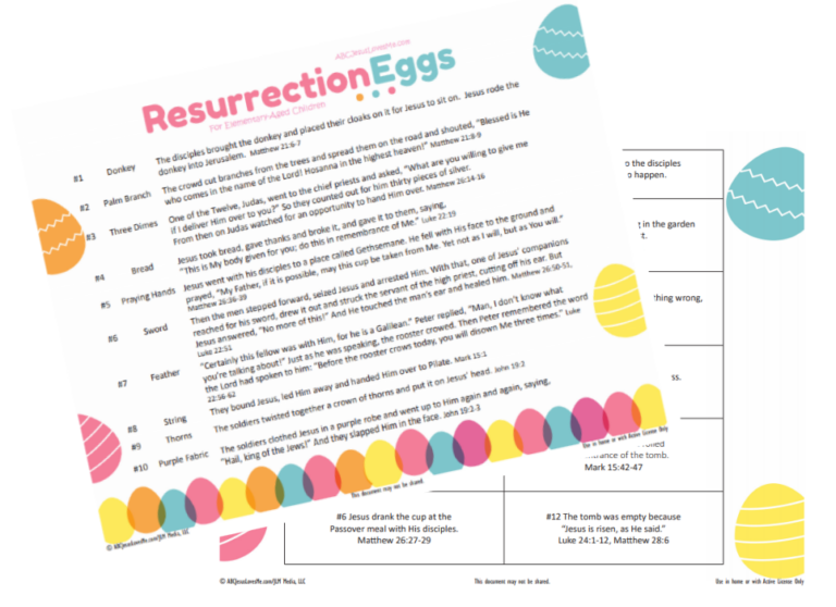 Using Resurrection Eggs To Explain Easter To Kids Free Printables And 