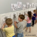 Preschool children painting