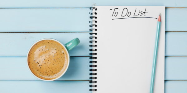 To-do list with coffee
