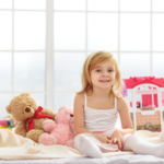 Girl in her bedroom.