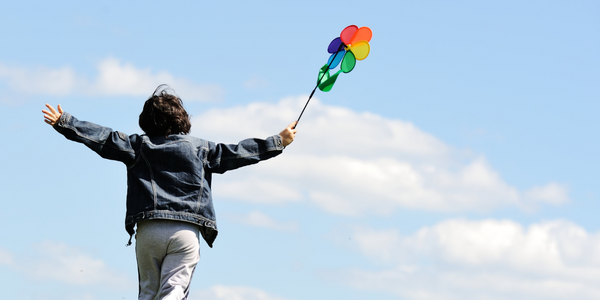 Child flying a kite.