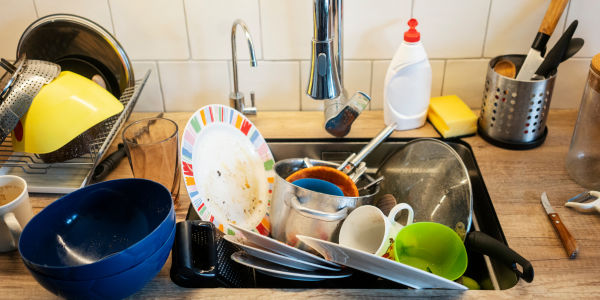 A sink full of dishes