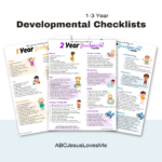 1-3 Year Developmental Checklists by ABCJesusLovesMe.com