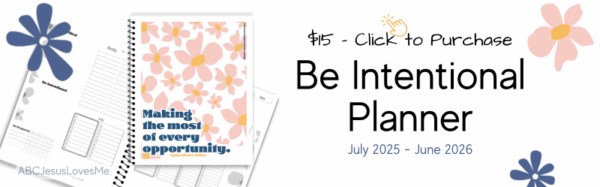 Be Intentional Planner
