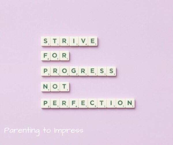 scrabble pieces that say "strive for progress, not perfection." When teaching volume control, this is our mindset.