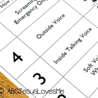 Volume Control Chart, used when teaching quiet voices to children