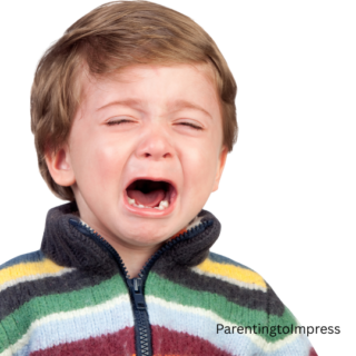 A preschooler crying.