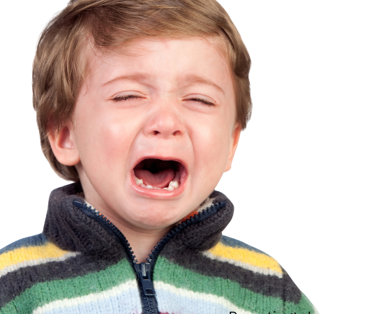 A preschooler crying.