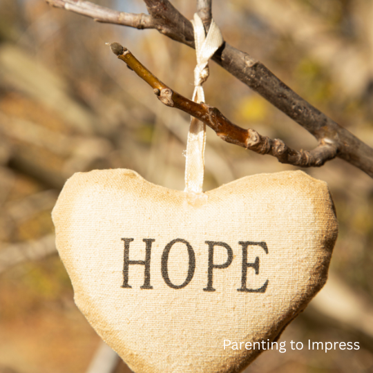 hope written on a heart