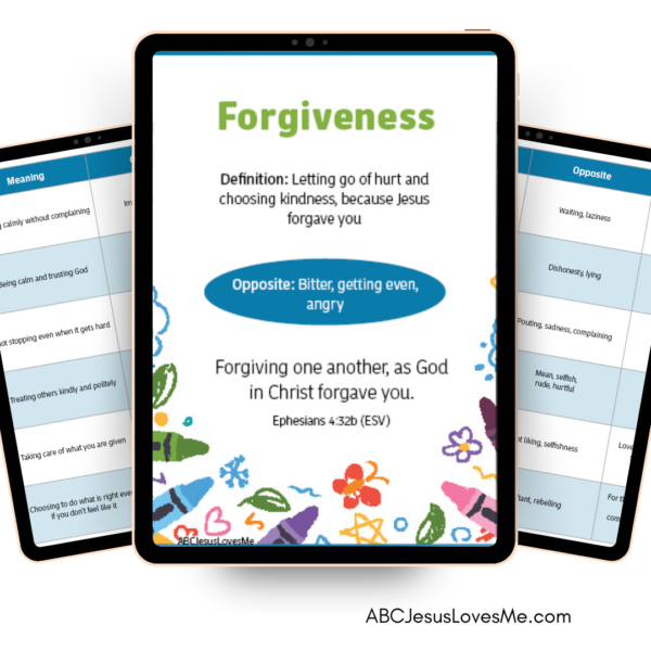 ABCJesusLovesMe Character Training Printable