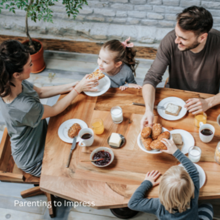Family eating together.
