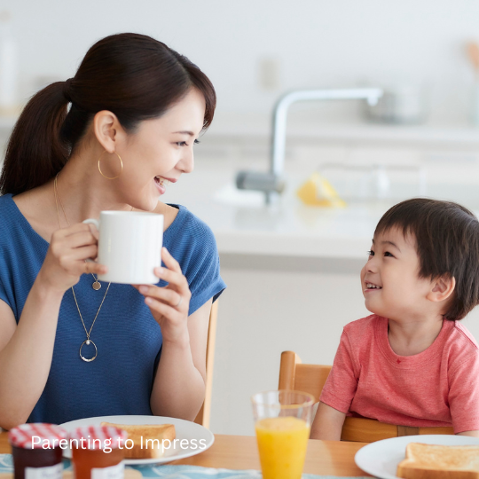 Mom and son at the table