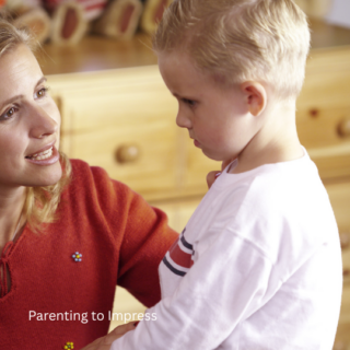 Mom and son talking