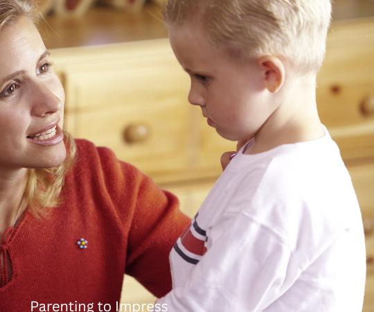 Mom and son talking