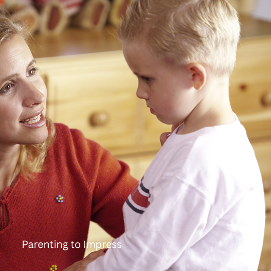 Mom and son talking
