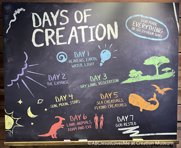 Days of Creation Chalkboard at Creation Museum