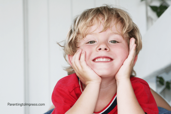 A boy smiling