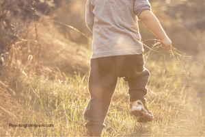 A child walking away.
